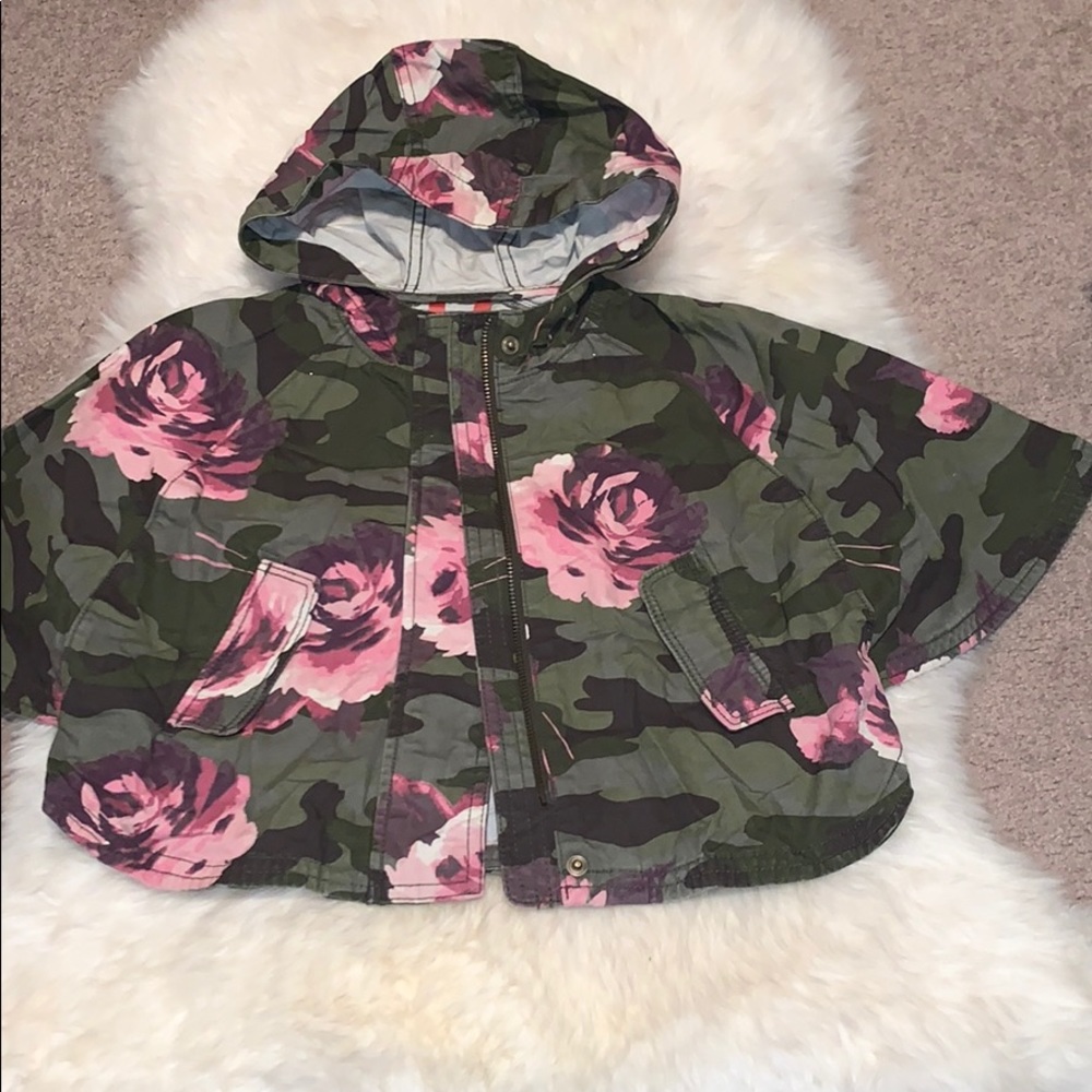 Stylish camouflage poncho